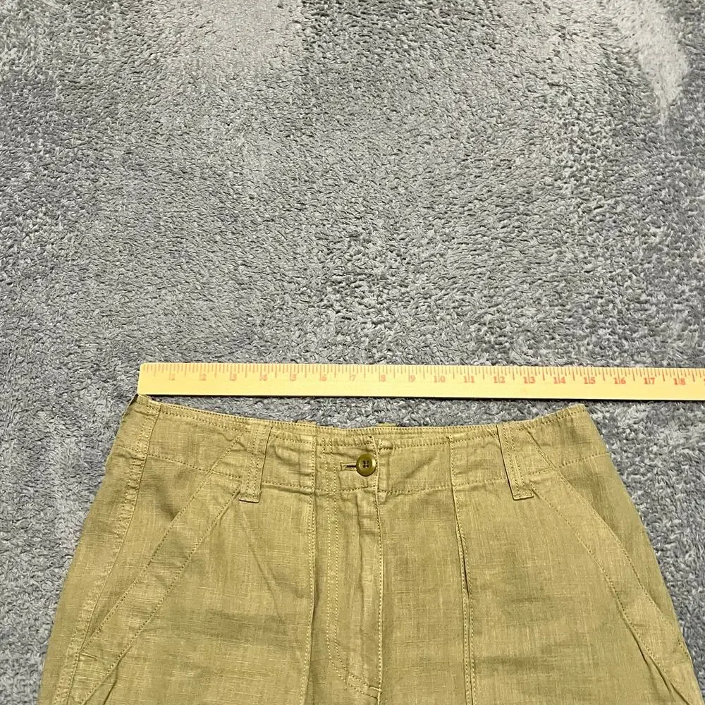 J. Crew Pants Womens 6 Petite Linen Blend Seaside Cargo Straight Utility Casual